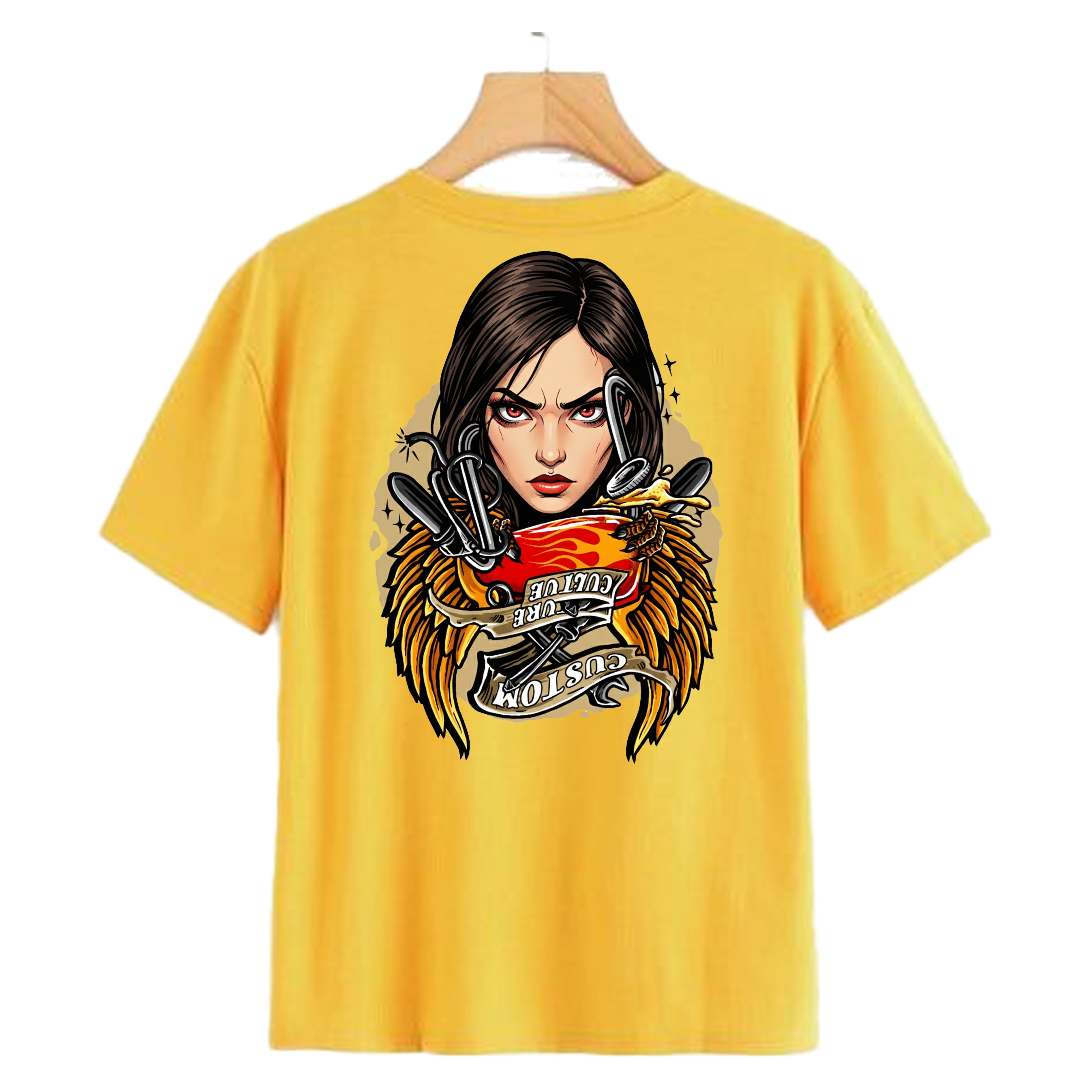 Hellroads Garage 'Full Throttle' Custom Motorcycle T-Shirt – High-Definition DTF Print Biker Apparel – Ultra-Soft Performance Cotton – Odor Free & Sun Protected