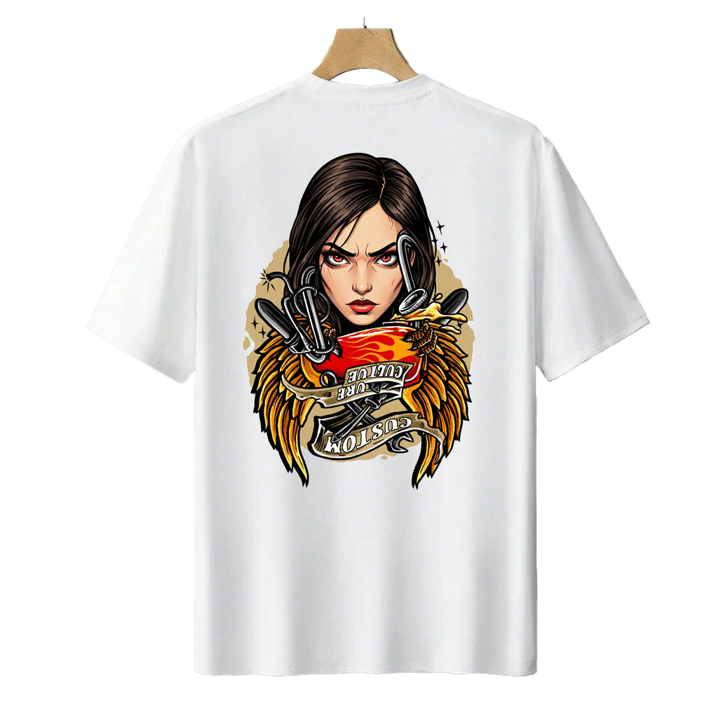 Hellroads Garage 'Full Throttle' Custom Motorcycle T-Shirt – High-Definition DTF Print Biker Apparel – Ultra-Soft Performance Cotton – Odor Free & Sun Protected