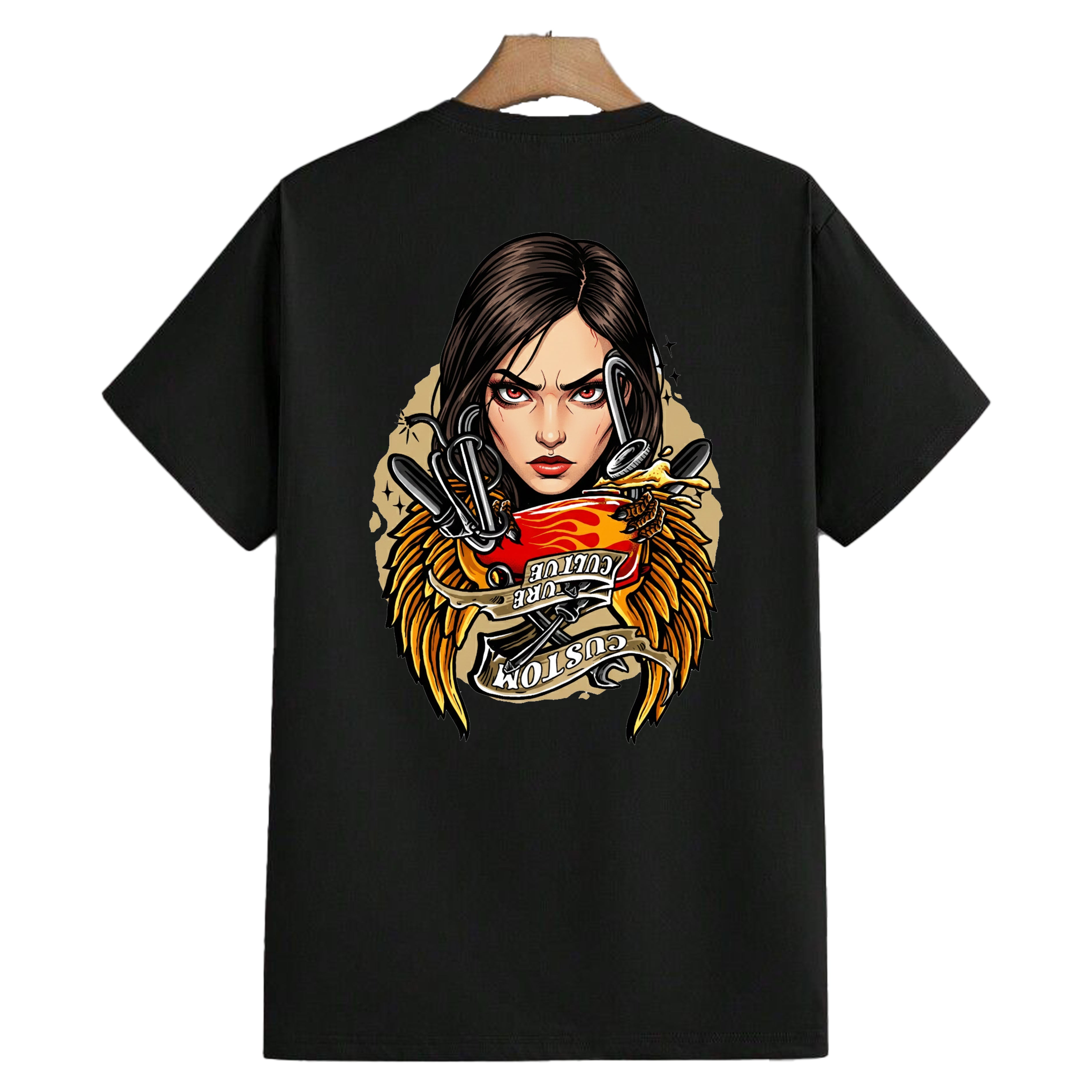 Hellroads Garage 'Full Throttle' Custom Motorcycle T-Shirt – High-Definition DTF Print Biker Apparel – Ultra-Soft Performance Cotton – Odor Free & Sun Protected