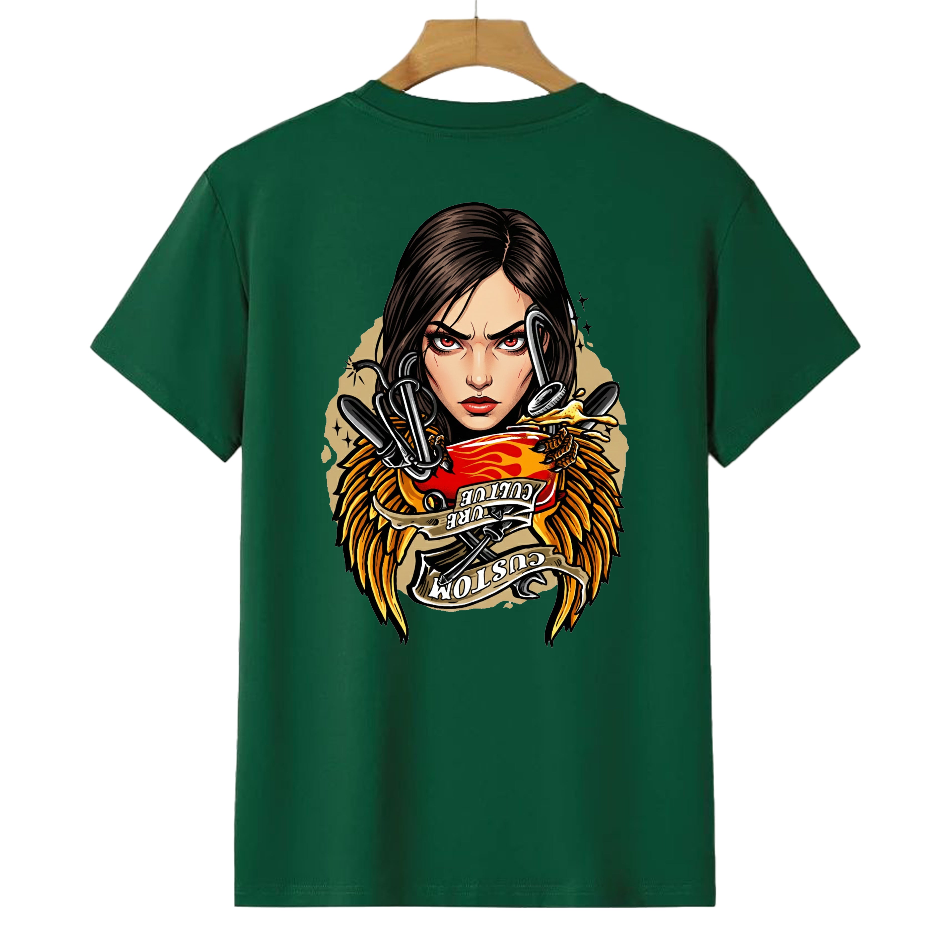 Hellroads Garage 'Full Throttle' Custom Motorcycle T-Shirt – High-Definition DTF Print Biker Apparel – Ultra-Soft Performance Cotton – Odor Free & Sun Protected