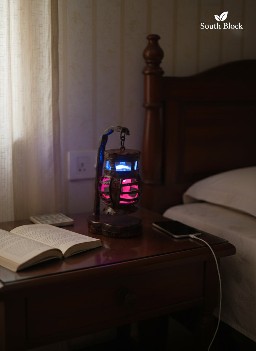 Handcrafted Decorative Coconut Shell Night Lamp | Natural Eco-friendly Table Light for Living Room & Bedroom Décor | Ideal for Office Desk & Study Table