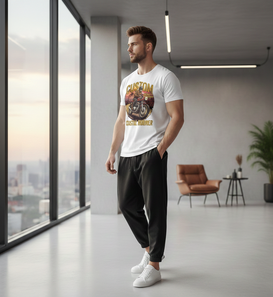 Premium Graphic T-Shirt Collection - Coastal Runner & More